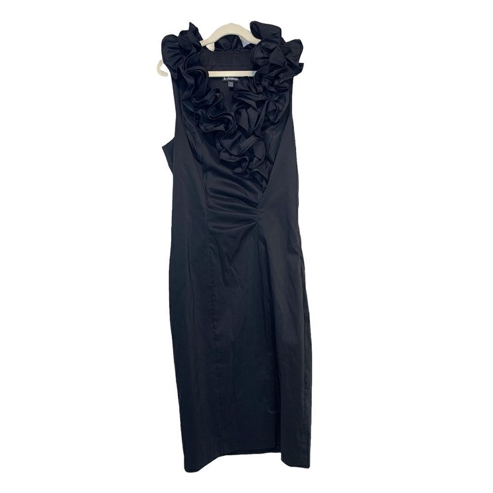 𝅺LECHATEAU Ruffled Neckline Formal Dress - Picture 2 of 10